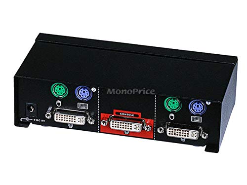 Monoprice 2-Port Dvi Kvm Switch Retail - Black | Supports Windows, Linux, Mac #TOP1