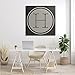 Stupell Industries Modern H Initial Circular Elevator Key Shape, Designed by Ziwei Li Canvas Wall Art, 36 x 36, Grey