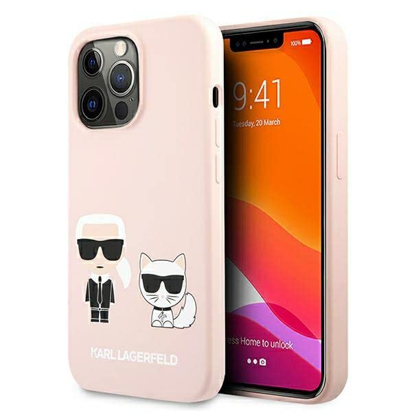 Karl Lagerfeld KLHMP13LSSKCI Coque de Protection en Silicone pour iPhone 13 Pro / 13 6,1" Rose Clair