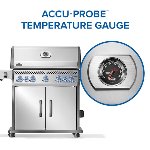 Image of Napoleon Rogue PRO-S 625 Natural Gas Grill with Infrared Side and Rear Burners, Stainless Steel, Durable 7-Burner Outdoor BBQ