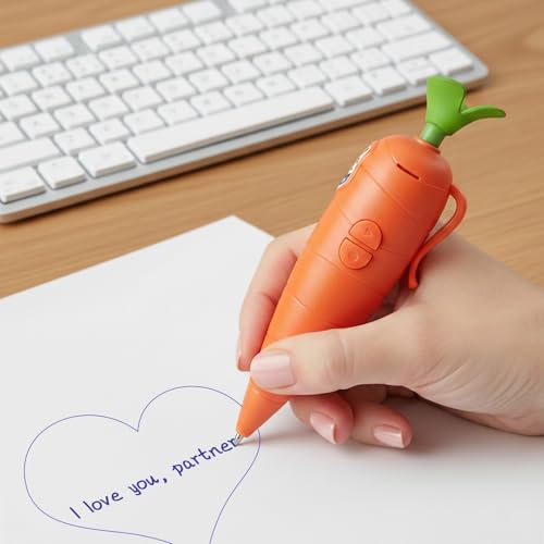 Felicify Karotten Diktiergerät mit Schreibfunktion, Karotten Aufnahmegerät Stift, 60 Sekunden Karotten Kugelschreiber mit Wiedergabe und Aufnahmefunktion, Tragbares Mini-Audiogerät