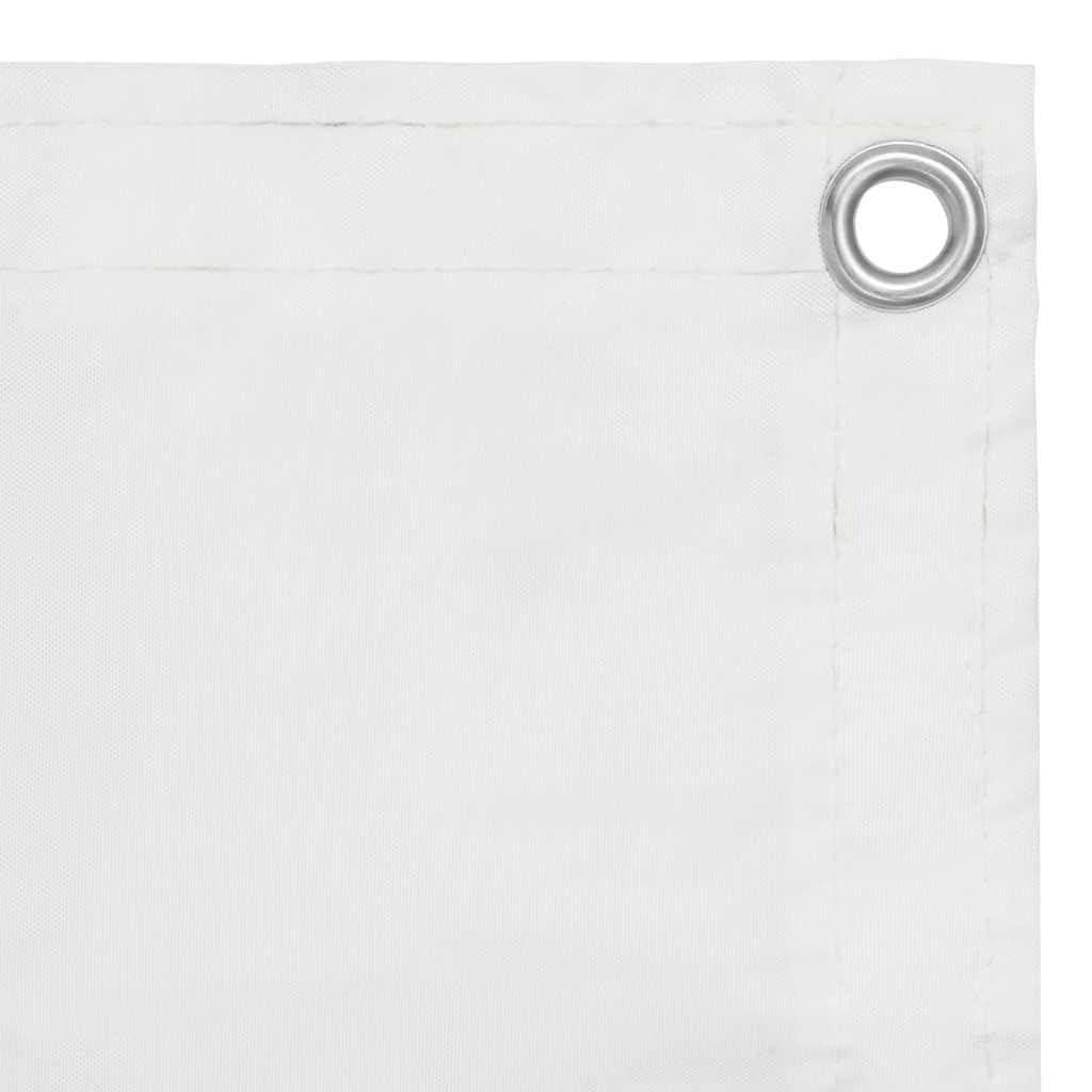 Mampara para Balcón, Tela Oxford con Revestimiento PU, Impermeable y Resistente al Viento, Mallas Ocultacion Balcon, Panel Ocultacion Jardin Exterior, Color Blanco, 90×400 cm