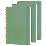 Utron 3 PCS Small Spiral Notebook 5x7, Notebooks for Note Taking, Green Spiral Journal Notebook, Work Notebook Small Notebooks 5x7 with Strap, Cute Notebooks for Women 70 Sheets/Note Books