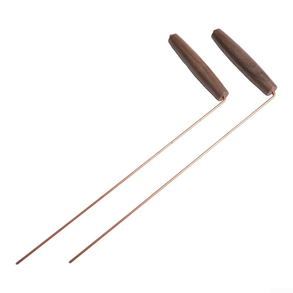 99.9% Copper Divining Rod With Walnut Handle, Dowsing Rod Kit For Water, Minerals, Lost Items Seeking
