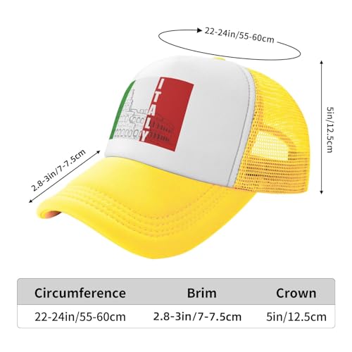 Roman Colosseum Italian Flag Trucker Hat Snapback Mesh Baseball Cap Unisex 5