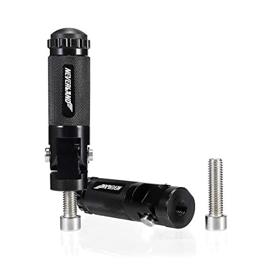NEVERLAND 8mm CNC Universal Motorcycle Bike Small Footpegs Rider Foot Rest Pegs Set Rearset Pedal Alloy Mountain Bike Bicycle Cycling Black(3.43" x 0.79" x 0.79"),NOTE :item Can't stay folded