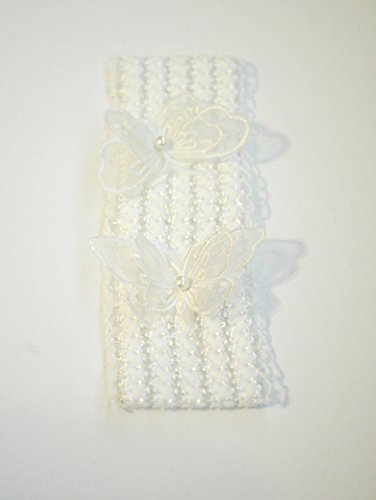 Baby Baptism Lace Headband Christening Bow Wrap Flower Girl Wedding Butterfly #TOP3