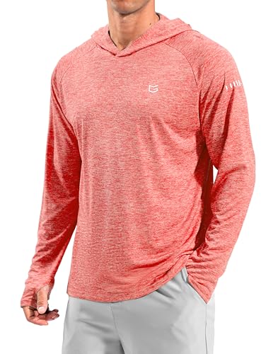 Image of Men's Sun Protection Hoodie Shirts Long Sleeve UPF 50+ Swim Shirts for Men Rash Guard Fishing Shirt Quick Dry