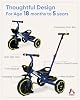 KRIDDO 2-in-1 Toddler Tricycle for Ages 18 Months to 5 Years Old - Extended Push Handle for Effortless Push, Gift Trike for Toddler 3 to 5 Year, Kids Tricycle with Foldable Front Footrest,Blue #3