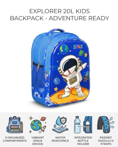Image of Stylbase Kid School Backpack Bag for Girls and Boys | Ideal School Picnic Travel & Travelling Bag |17 Inches 4 Compartments, Water-Resistant Multipurpose for Kids