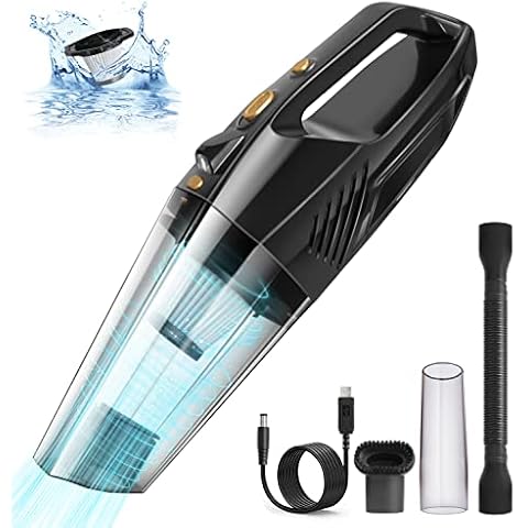 Handheld Vacuum Cleaner, Car Hand Held Vacuuming Cordless with LED Light, High 120W Powerful Vacuum Car Cleaner, Mini Wet Dry Vacuum Cleaner for Home Pet Hair or car Cover