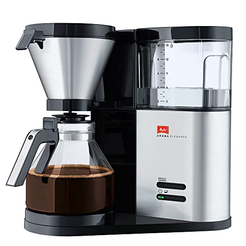 Melitta Cafetera De Filtro Con Jarra De Vidrio, Aroma Elegance, Negro Acero Inoxidable Mate, 1012-01 Melitta Cafetera De Filtro Con Jarra De Vidrio, Aroma Elegance, Negro Acero Inoxidable Mate, 1012-01