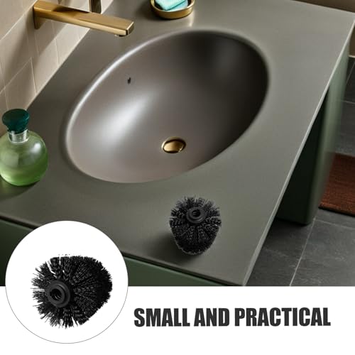 Image of 5-Pack Bathroom Brush Replacement Heads Universal Round Ball Design Plastic Toilet Scrubber for Home and Office Cleaning