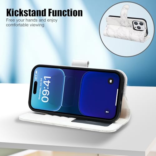Étui béquille magnétique iPhone 16 Pro Max rabat amovible 4 emplacements