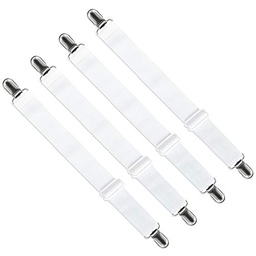 LIHAO 4 x Betttuchspanner verstellbar Lakenspanner für Bettlaken Matratze...