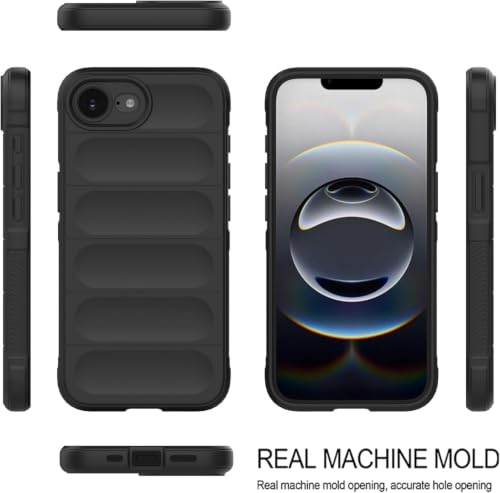 Image of ShieldTech AirGuard Series Back Cover Case for Apple iPhone 17e | Microfiber Lining | Airbag Cushion Drop Protection | Shockproof Silicone Back Cover Case | Anti Slip Grip - Black for iPhone 17e