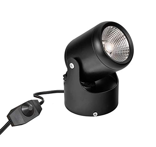 Kiven LED Accent Uplight w/Foot Switch? Handheld Sized Portable Spot Light (Dimmable(Black))
