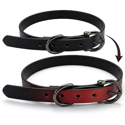 FableKnot Mood Color Changing Choker Necklace for Women, Heat Sensitive PU Leather Collar, Goth Punk Emo Accessories, Unique Temperature Reactive Jewelry Gift for Cosplay & Party