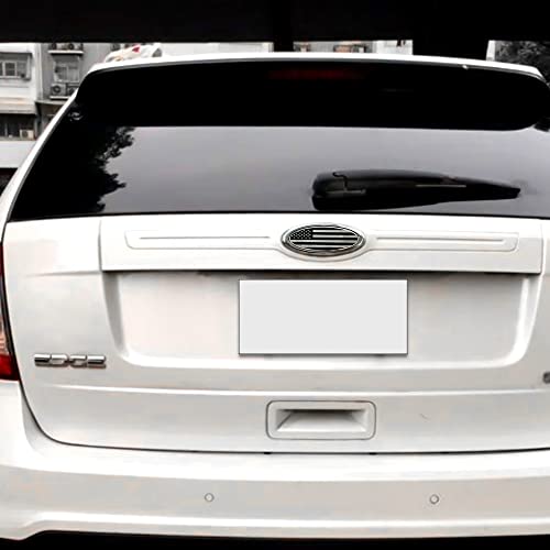 Image of SANRILY 9 Inch Silver Oval American Flag Emblem for Ford F150 F250 F350 9 inch x 3.5 inch Decal Badge Nameplate for Ford Edge Explorer Ranger Car Emblem Replacement Cover
