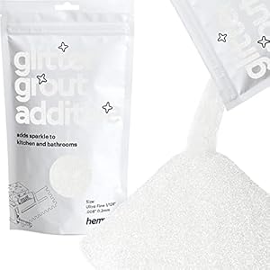 Herway Glitter Grout Additive (ultra boete 1/128 “.008” 0.2mm) voeg tegel additive tegels badkamer natte kamer keuken – wit – 100 g