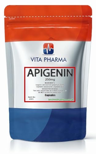 VITA PHARMA Apigenin 250mg 60 Capsules Calm & Relaxation Mental Focus & Cognitive Wellness Sleep Quality Stress Balance