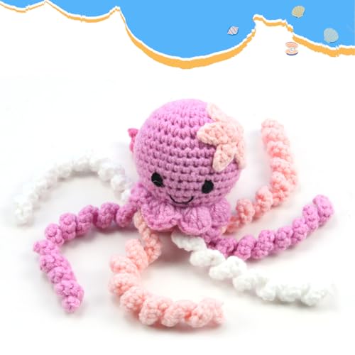 Image of Handmade Crochet Octopus for NICU Babies & Preemies, Scent Bonding Keepsake for Baby, NICU Separation Anxiety Gift, Soft Comfort Gift for Newborn (Light Purple)