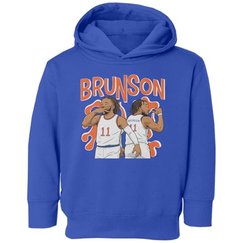 DREAM EVERLY Brunson Celebration Basketball Playoff New York Fans Toddler Hooded Sweatshirt (Royal, 2T)