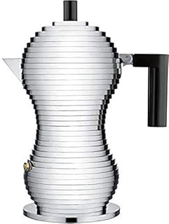 Alessi MDL02/3 B Pulcina Espresso coffee maker in cast aluminium. Handle and knob in PA, black, 3 Cups