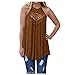 Produktbild Qigxihkh Mädchen Damen Sommer bequem lässig süß vielseitig mehrfarbigCasual Hollow Out Ärmellose Tops Spitze Flowy Loose Shirts Tank Tops(Braun, XL)