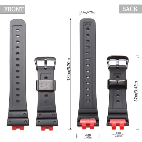 Watch Accessories Compatible with Casio G-Shock gmw-b5000 Replacement Band Men's GMW-B5000 Strap Rubber Waterproof Bracelet Stainless Steel Hoop
