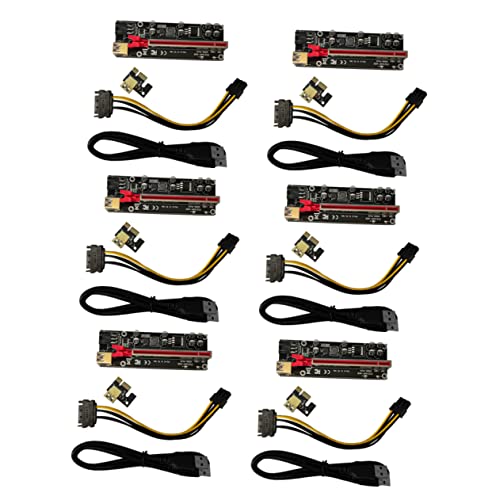 Veemoon 6 Juegos De Cables De Extensión para Tarjeta Gráfica Adaptadores Y Elevadores Compatibles con Cable Elevador De Gpu Chasis De Minería De Gpu Elevador Pci-E Plataforma De