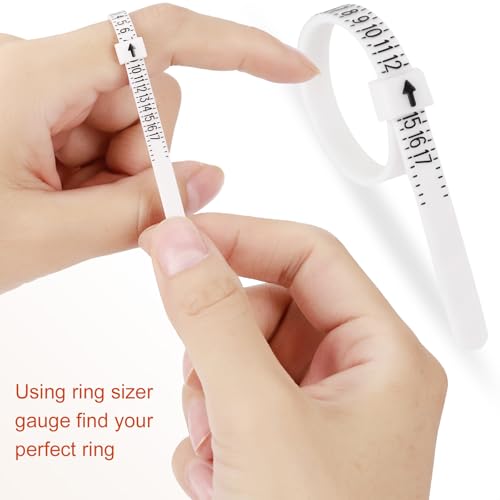 ring sizer measuring tool kit 27 pcs premium stainless steel measuring ring tool us ring size 0-13 with half size 2 pcs reusable finger size 1-17 usa rings size with magnified glass