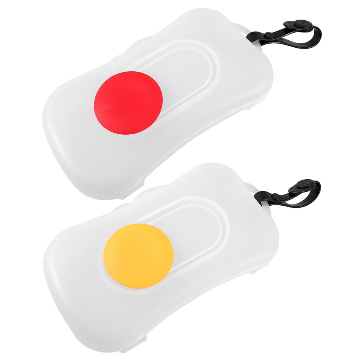 Portable Wipes Dispenser Wet Tissue Box with Red and Yellow Silicone Bands, Refillable Travel Wipe Holder Case for Outdoor Use, 2pcs