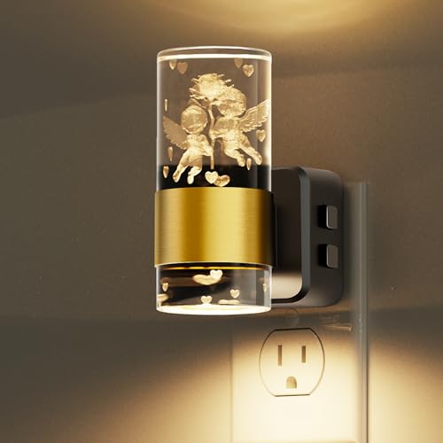 Image of L LOHAS LED Night Lights Plug into Wall, Dusk to Dawn Sensor Nightlight, 9 Colors Changing,Adjustable Brightness,Acrylic Decorative Night Lights for Bathroom,Wedding,Birthday Gift