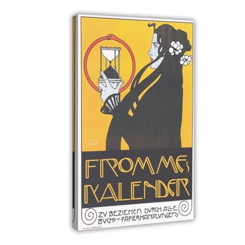 Cadre suspendu Kolo Moser Calendrier de Fromme, décoration murale en toile premium 50x75