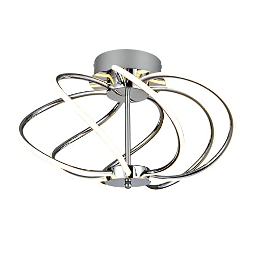 Karmiqi Luminaire Plafonnier Moderne à LED Dimmable Salon Lustre Lampe avec Télécommande Moderne Plafond Plafond Creative Métal Acrylique Design Cuisine Plafond Lampe Chambre Décor Lampe Cover
