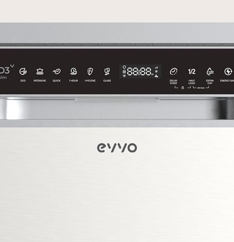 Miniatura 9 de Lavavajillas D3y Slim - 45 Cm, 11 Servicios, Clase Energética D, Diseño Slim Compacto, 6 Programas, Media Carga, Inicio Diferido, Secado Extra, Funcionamiento Silencioso Inox