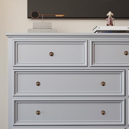 RZDEAL 4 PCS 1.0'' x 0.9'' Antique Style Brass Simple and Elegant Pulls Solid Hardware Knobs for Furniture Cabinet Closet Drawer Box Door Handles(Antique Brass) - Image 7