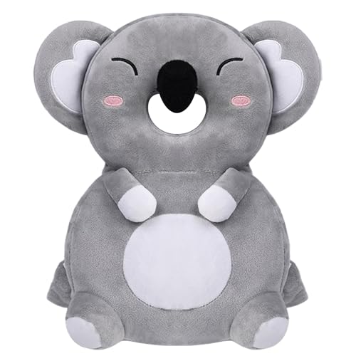 Mochila protectora para la cabeza del bebé gris con correas ajustables