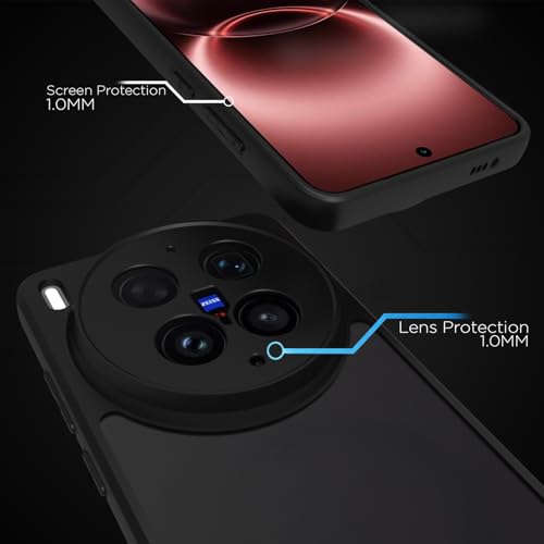 Image of RIGGEAR Shockproof Sleek Hybrid Armor Back Cover Case for Vivo X300 Ultra 5G (Smoke Black Matte PC + Black TPU Bumper)