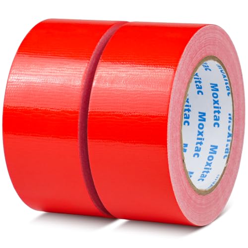 Image of Red Duct Tape, 2 Rolls, 2 in x 30 yd, Heavy Duty Cloth Tape