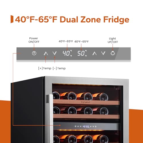 Adjustable built-in wine cellar shelves for varied bottle sizes