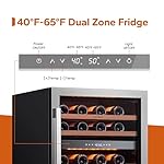 Ca'Lefort Wine Fridge & Cooler - 24 Inch 46 Bottle Wine Cooler Refrigerator, 40-65°F Dual Zone Wine Refrigerator Glass Door, 3 LED Built-in or Freestanding Fridge for Home/Bar/Kitchen (5.65 cu.ft) - Image 2