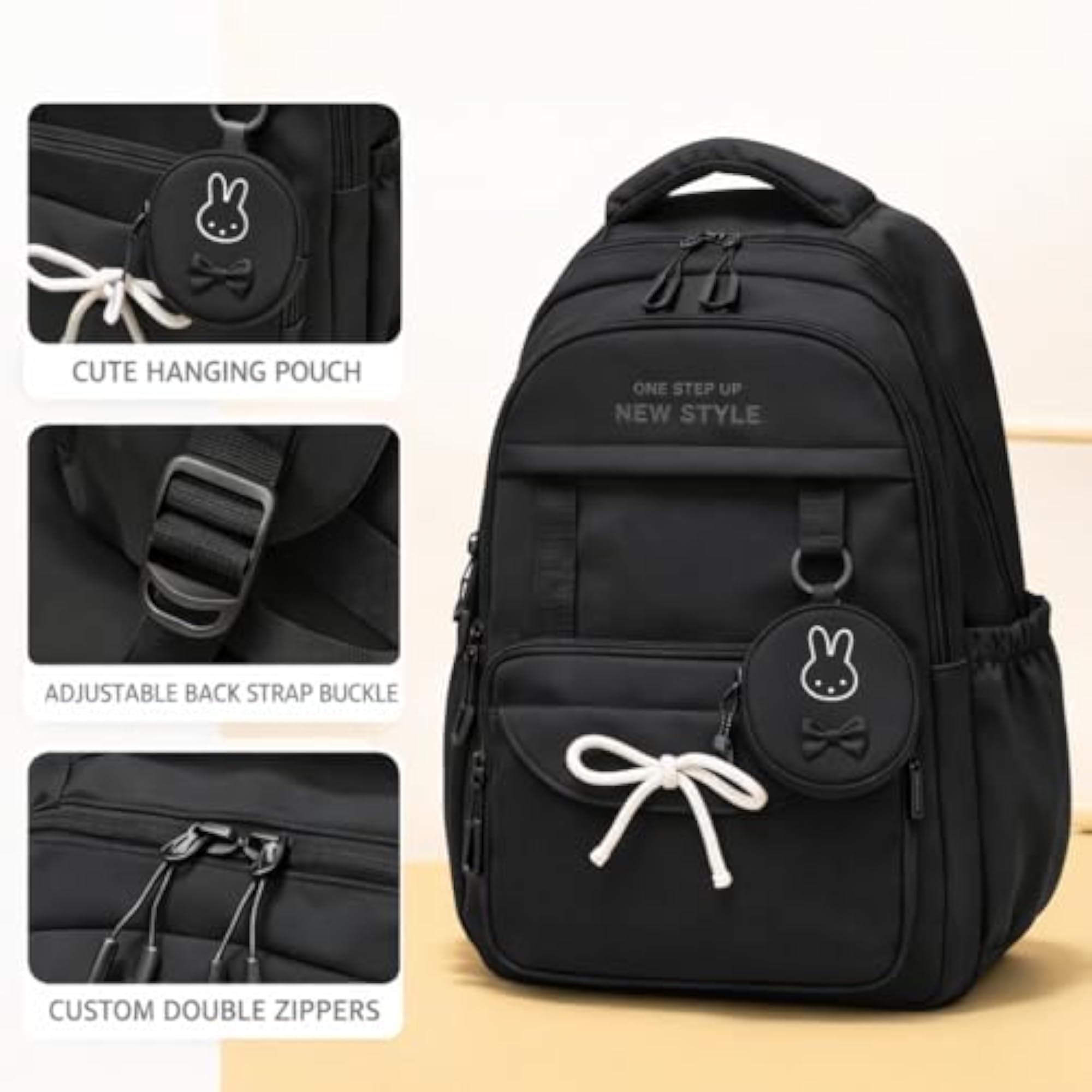 Stylish College Backpack with Multiple Compartments