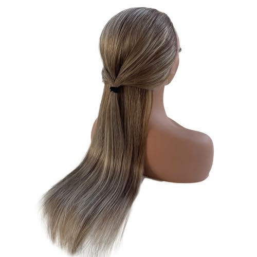Image of Munx Balayage Blonde Human Hair Wigs for Women Full Ends 13x6 HD Transparent Glueless Wigs 100% Real Human Hair Ombre Golden Brown and Blonde Highlighted Lace Front Wig Pre Plucked Hairline 22 inch