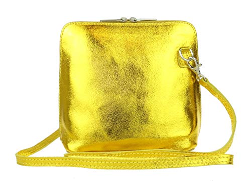 Girly HandBags Womens Metallic Genuine Leather Cross Body Shoulder Bag
