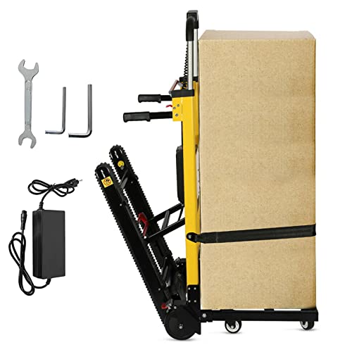 Electric Stair Climbing Dolly with 3 Adjustable Speeds and 440lbs Max Load Capacity, Folding Stair Climbing Dolly with Rubber Tracks for Easy Up/Down Stairs, Move Furniture Home Warehouse(Upgrade)