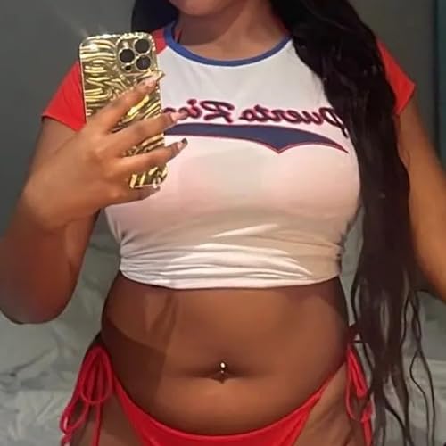 Puerto Rico Shirt Women Puerto Rican Jersey Y2k Crop Tops Boricua Vintage Graphic Baby Tee 90s 2000s Streetwear3