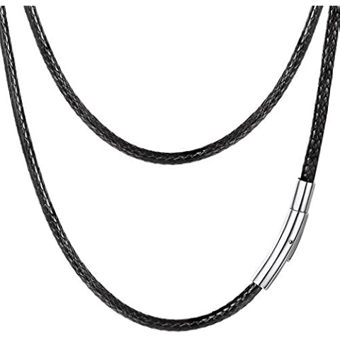 PROSTEEL Men's Braided Leather Necklace and Bracelet Cover