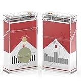 VVAY Transparent Zigarettenetui mit Integriertem Elektro-Feuerzeug